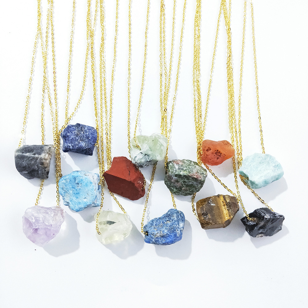 Solid Color Pattern Women'S Gender Fashion Solid Color Crystal Patchwork Pendant Necklace 1 Piece