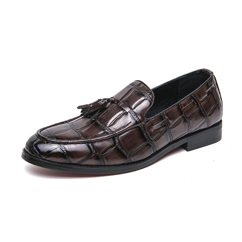 2024 primavera y otoño hombre vestido de negocios zapatos de boda clube barquero un pedazo de zapatos de cuero con bordas británicas para hombre image 6