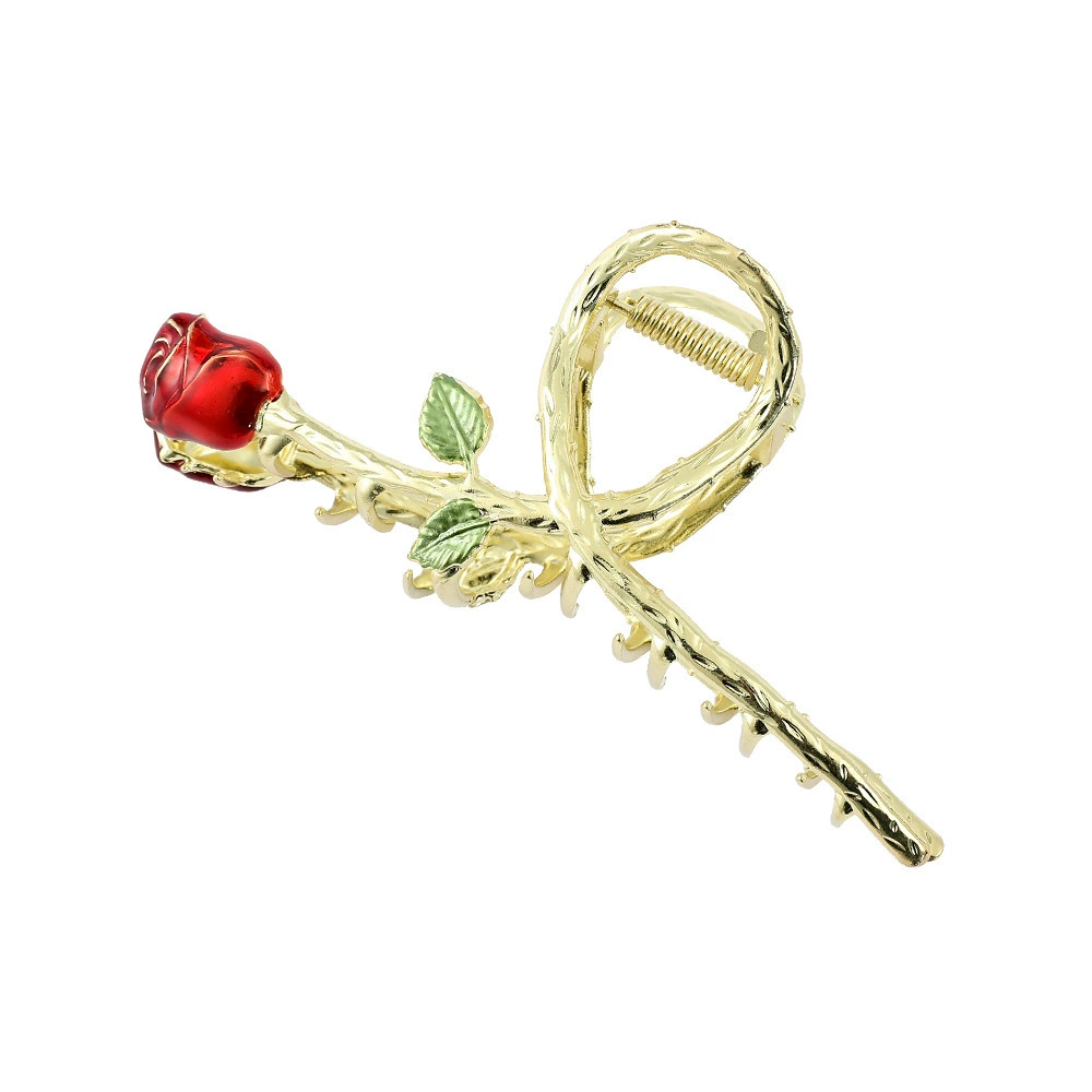 Metal crab hair clip, elegant rhinestone & pearl accents, large styles (multiple colors)