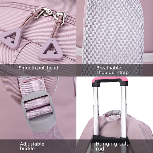Natural fish one-time delivery middle school students six-round ladder rod backpack for primary school students large capacity double shoulder bag cross-border special