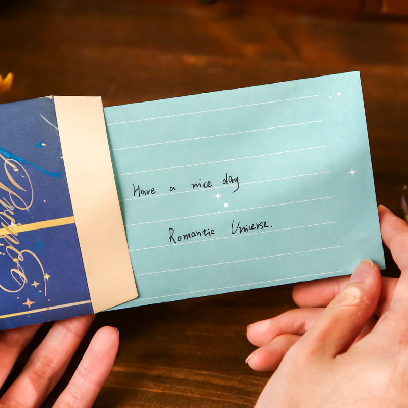 Juego de sobres de papel de carta de primera vida Star Dream Prince Series Juego de sobres de papel de carta de papel de alta calidad creativo bronceado