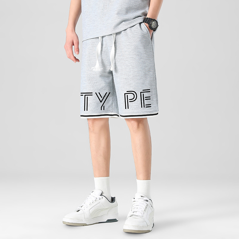 Al por mayor transfronterizo deportivo de ocio de verano de mangas cortas pantalones elásticos de cinco puntos de hombre de punto sueltos pantalones rectos image 20