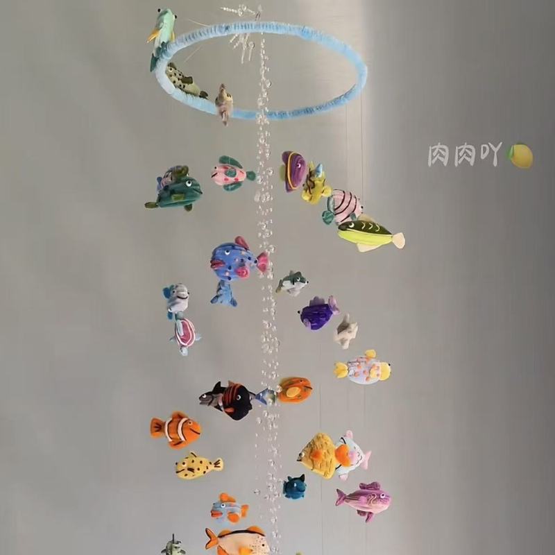 小红书同款扭扭棒海洋小鱼风铃空中挂饰材料包手工diy送闺蜜朋友|undefined