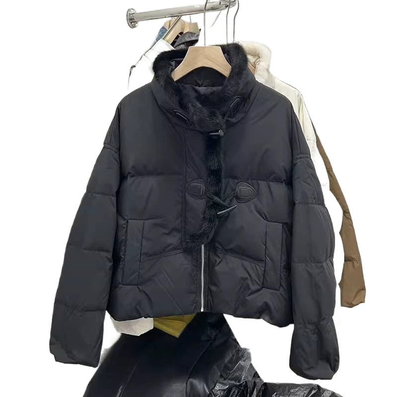 Пуховик корейского кроя, короткая модель для подростков, заполнен пухом, S–2XL