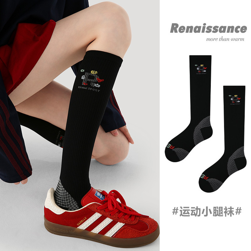 Renaissance运动肌能压缩袜子女长筒袜健身跑步跳绳压力瘦腿袜子|undefined