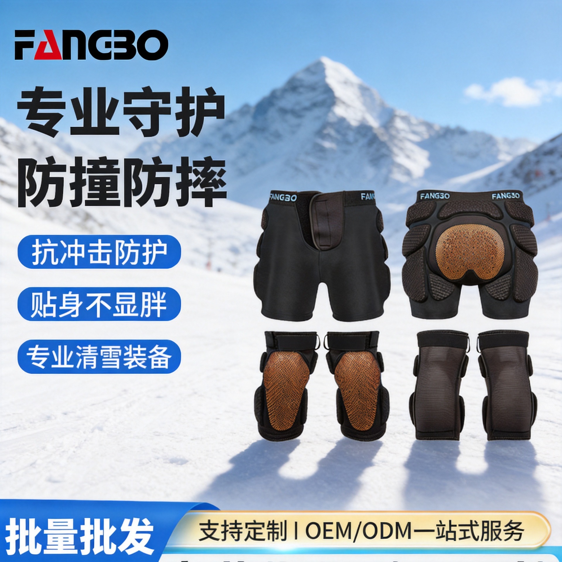 Manufacturer of ski protective gear, hip protectors, knee pads, anti-fall pants, ice skating, men's and women's, adults and children's butt pads, outdoor sports equipment