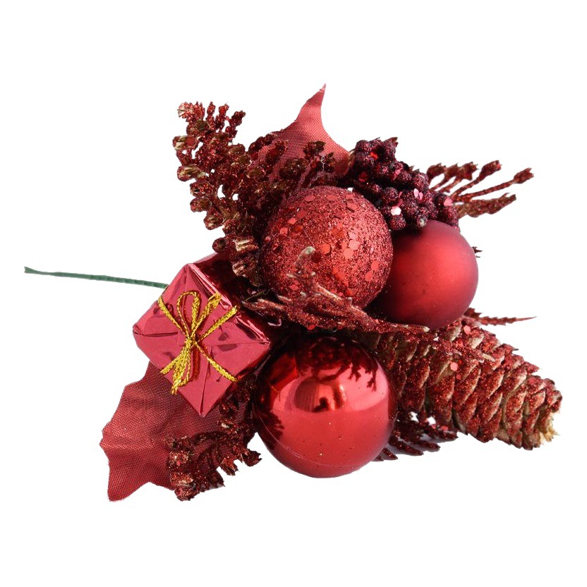 Nuevo arreglo de Navidad oro y plata rojo BOLA DE Navidad arreglo abeto Pino fruta arreglo simulación Navidad decoración arreglo flor