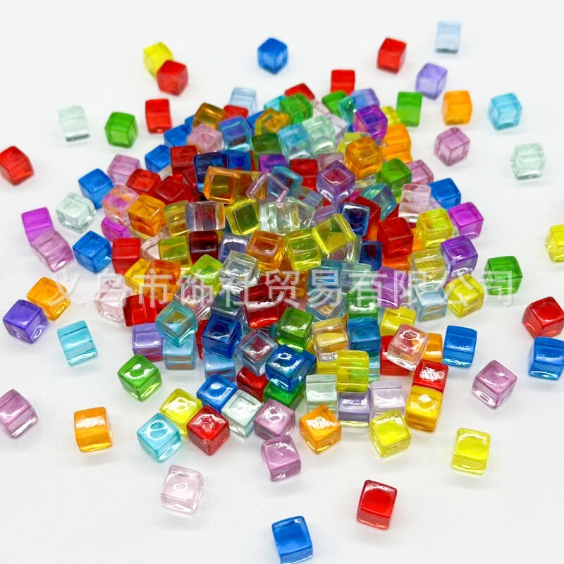 8mm square simulation ice diy color square acrylic jewelry accessories bar shooting handmade materials