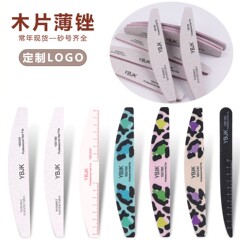 ネイルサロンウッドチップストリップとハードサンドペーパー半月プリント爪やすり洗える非除去サンド整形ストリップ卸売