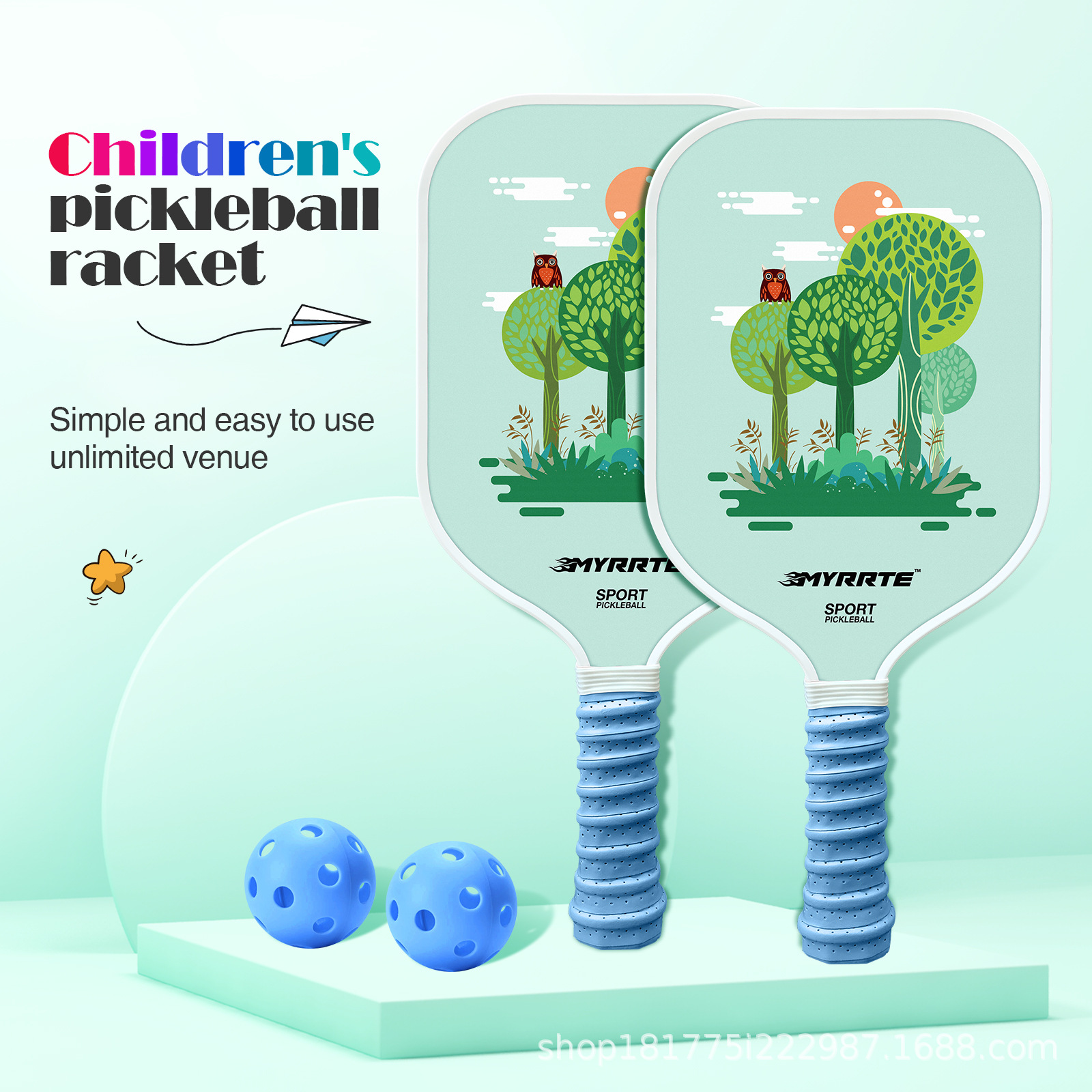 Pickball Racket Kidsren's Pickball Equipment Set Factory Supply Junior Entry Ultra-Light Pickball Paddle