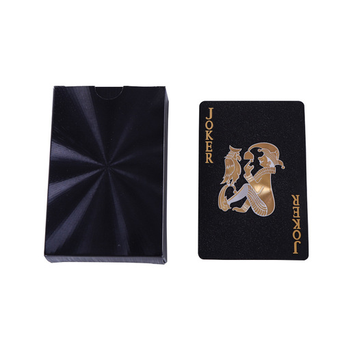 Factory direct sales black gold playing cards durable waterproof gold foil high-end playing cards party desktop Landlord PVC cards