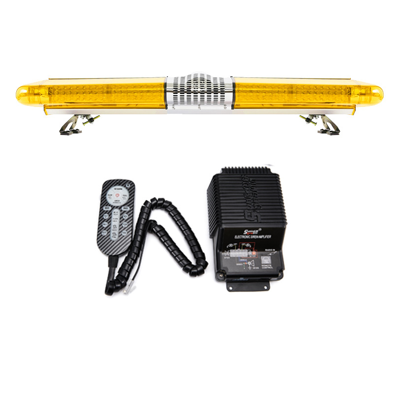 Long Row Warning Strobe Light Roof Light 1.4m B+Horn+30-Second Recording Alarm SDF220R39
