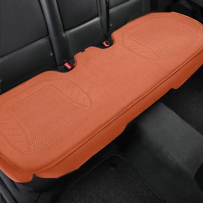 Perforated Breathable Saddle Cushion, Seat cushion, seat cover - latex-suede-orange-rear-bench-seat