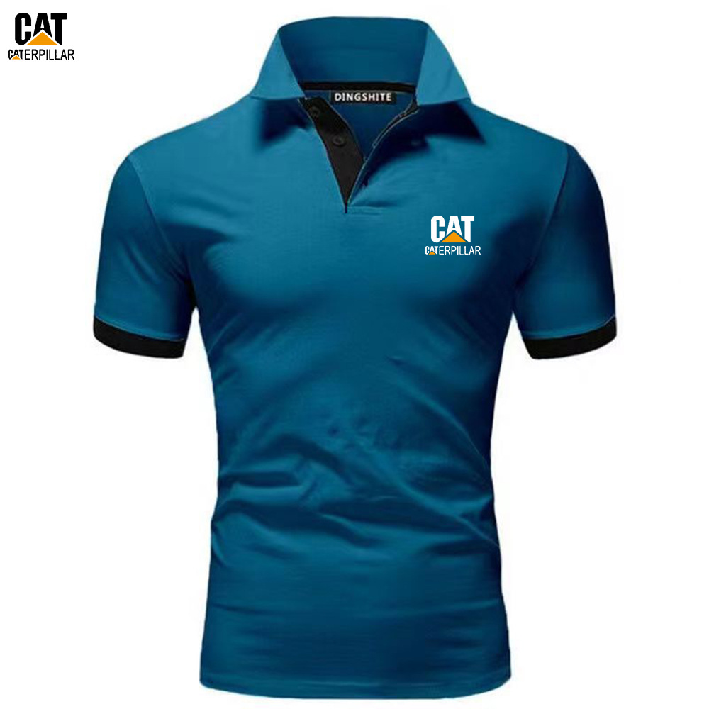 Cross-border summer men's polo shirt lapel short-sleeved golf leisure sports polo shirt T-shirt contrast color in stock