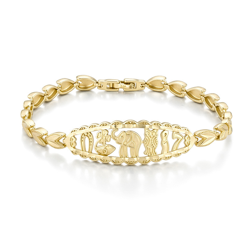 Xuping Europa y los Estados Unidos transfronterizos amor pulsera aleación de cobre chapado 14k personalidad fría viento nicho temperamento joyería al por mayor