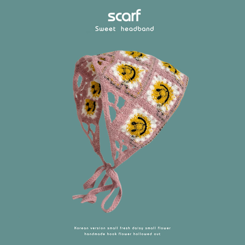 Japón encantador estilo pastoral galía de punto banda de cabello toalla triangular retrógrada francesa toalla triangular de tejido para la cabeza