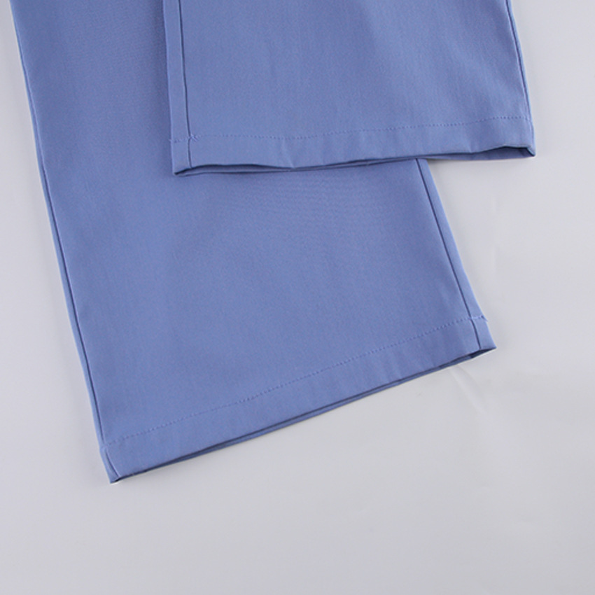 Fashion Solid Color Polyester Full Length Patchwork Casual Pants