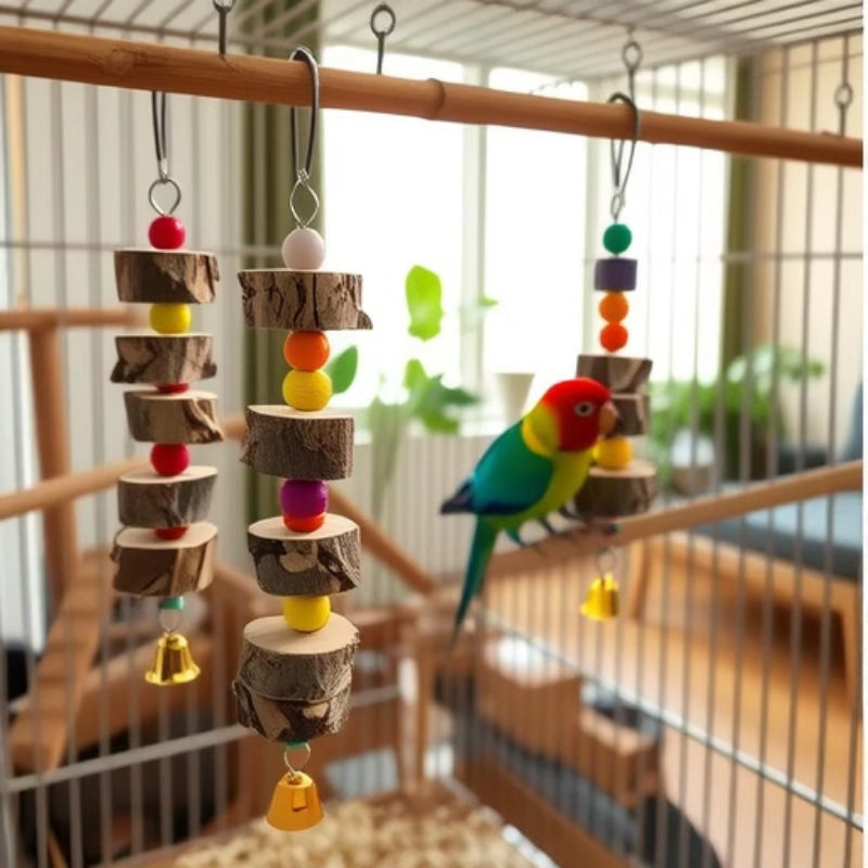 Pinchos colgantes de madera con pimienta, juguetes para morder, loro, piel de tigre, suministros para pájaros, hámster, pequeños dientes molares, pinchos, accesorios para jaulas para pájaros