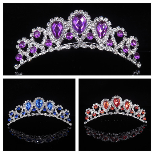 New style wedding hair accessories, rhinestone crown ornaments, colorful hair combs, comb ornaments factory wholesale direct supply 