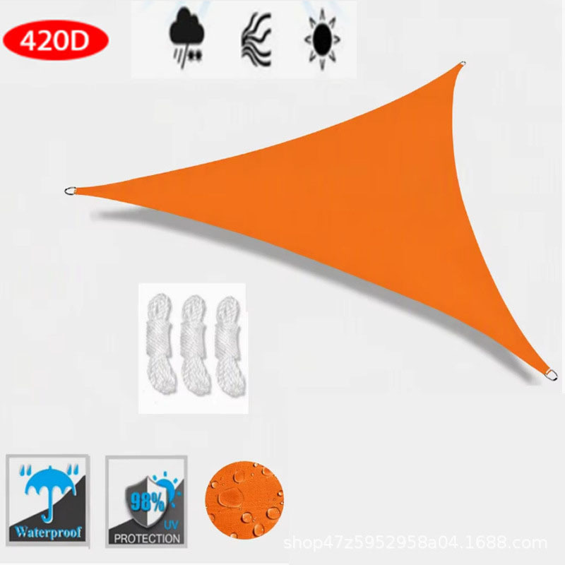 Great item for yard renovation! Triangular sunshade sail is waterproof and sun-proof, providing shade and protection from rain outdoors Great item for yard renovation! Triangular sunshade sail is waterproof and sun-proof, providing shade and protection from rain outdoors