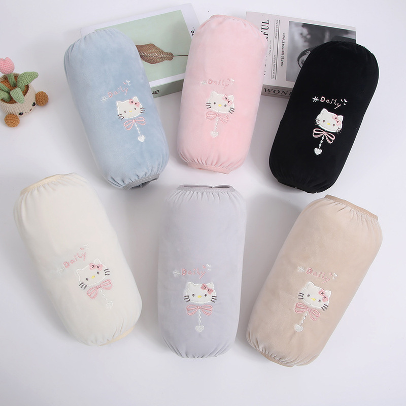 Cute kitten bowknot warm arm sleeves, long plush arm warmers for autumn and winter, adult-sized, dirt and stain-resistant, wholesale Cute kitten bowknot warm arm sleeves, long plush arm warmers for autumn and winter, adult-sized, dirt and stain-resistant, wholesale