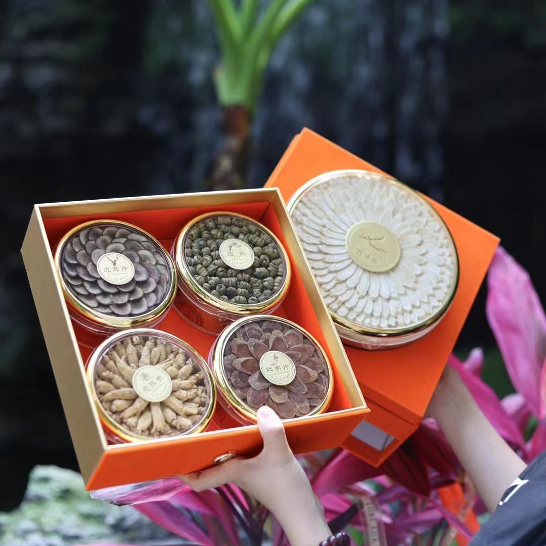 American Ginseng Gift Box 200g Premium Herbal Set with Dendrobium Deer Antler and Red Ginseng for Elders quality and texture