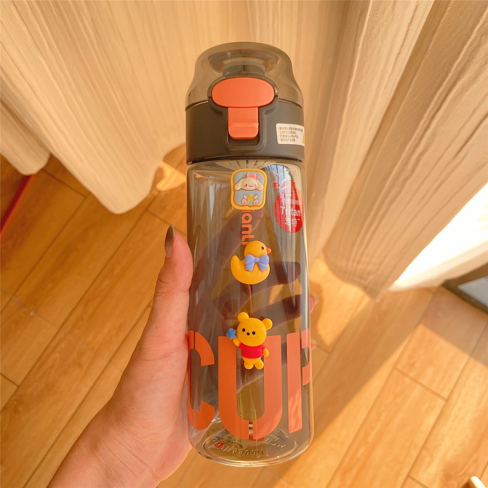 Sanrio taza de agua niñas estudiante de alta apariencia taza de plástico tritan alta temperatura resistente verano lindo niños taza de agua