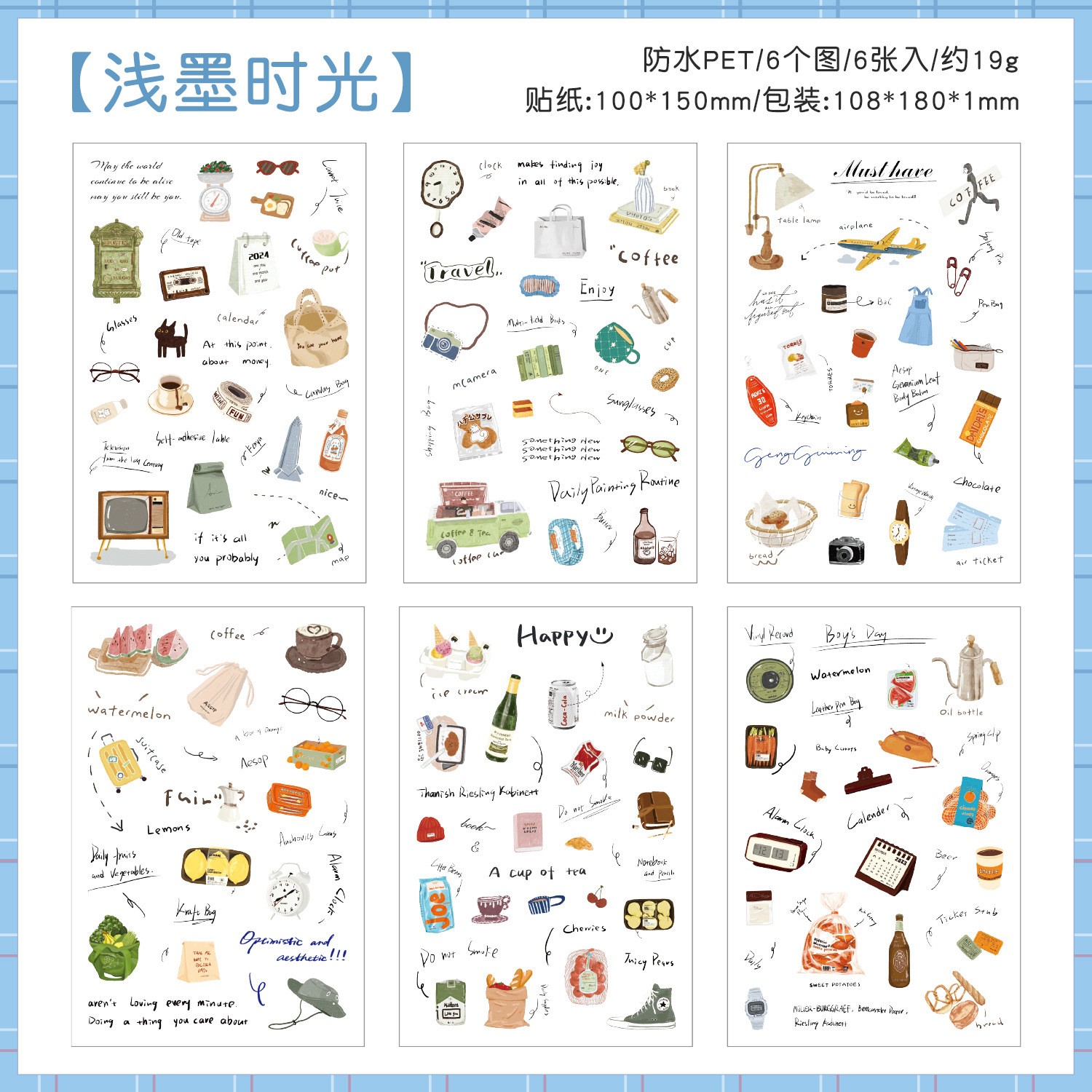 Pegatinas planas de Yuezhen, cartas de amor, serie de rollos, lindo viento curativo, libro de mano, material de bricolaje, pegatinas decorativas de película cortadas