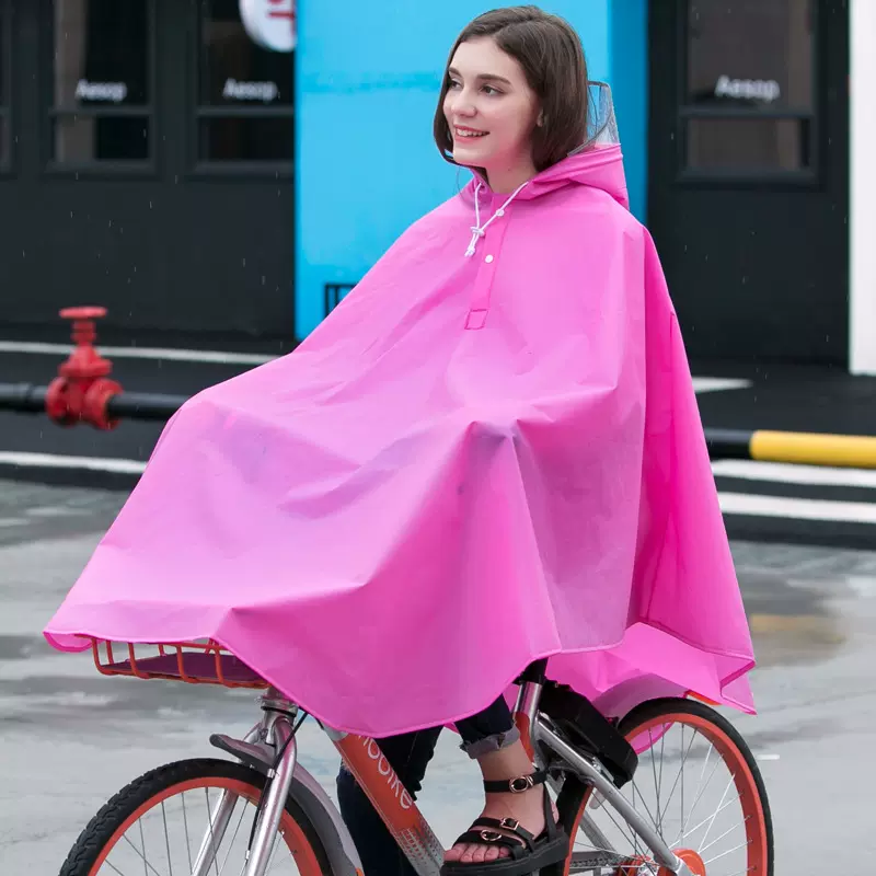 跨境亚马逊成人男女自行车雨衣EVA防飘雨披户外骑行安全反光雨披