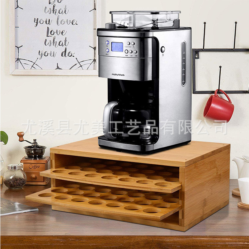 Cápsula de café estante de exhibición Barra de agua ins estilo Mesa bolsa de té caja de almacenamiento máquina de café base de cajón de almacenamiento en rack