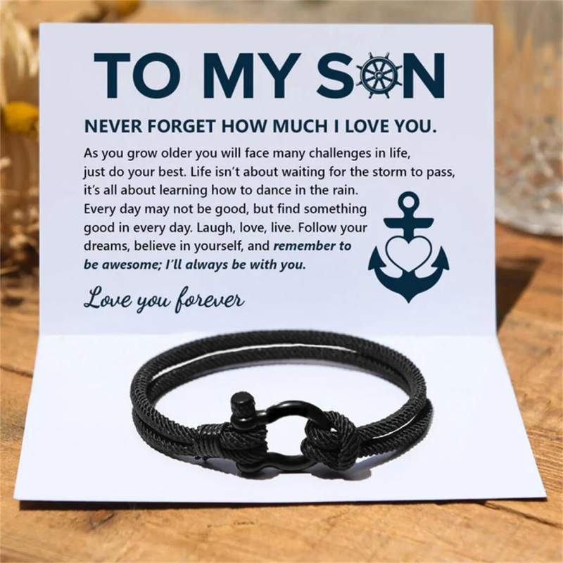 Amazon Milan Rope Hand-Woven Bracelet to My Son Son Grandson Stainless Steel Horseshoe Buckle Bracelet Amazon Milan Rope Hand-Woven Bracelet to My Son Son Grandson Stainless Steel Horseshoe Buckle Bracelet