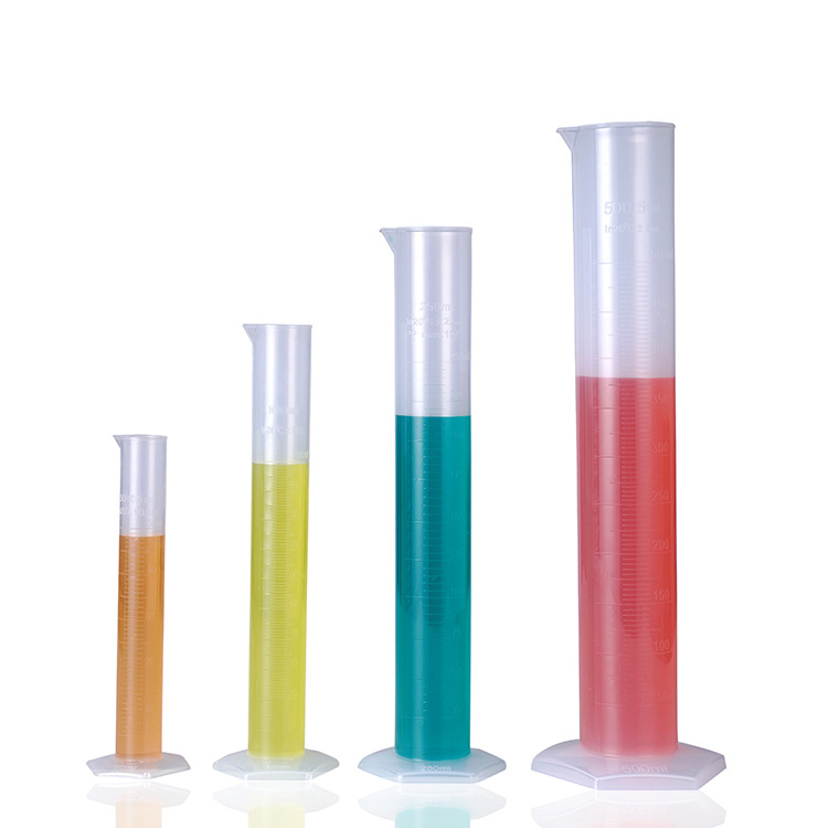 cilindro de medición de taza de plástico herramienta de pesaje resistente a altas temperaturas línea azul cilindro de medición pp escala cilindro de medición taza barril de medición