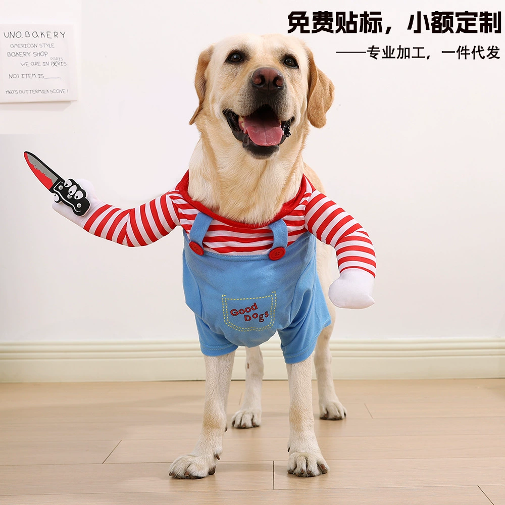 Костюм трансформации для собак на Хэллоуин, кукла Fatal с ножом, забавный костюм для домашних животных для маленьких, средних и больших собак, горячая распродажа Amazon