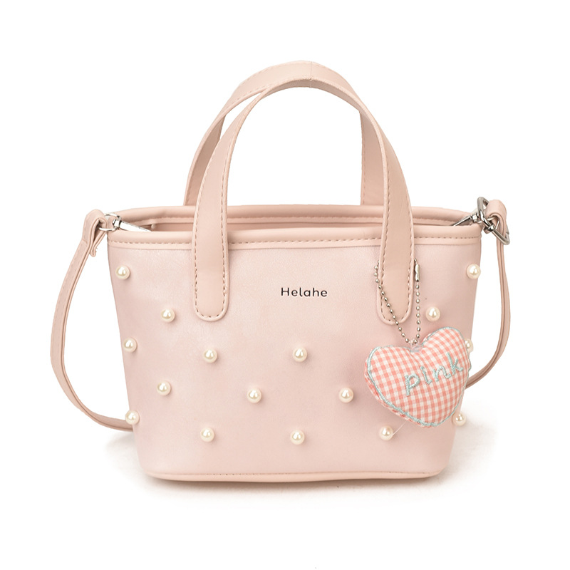 Sweet Pearl bolsas de hombro para niños y niñas, moda, colgantes de amor, bolsas portátiles para niñas, nuevas bolsas para niños transfronterizas