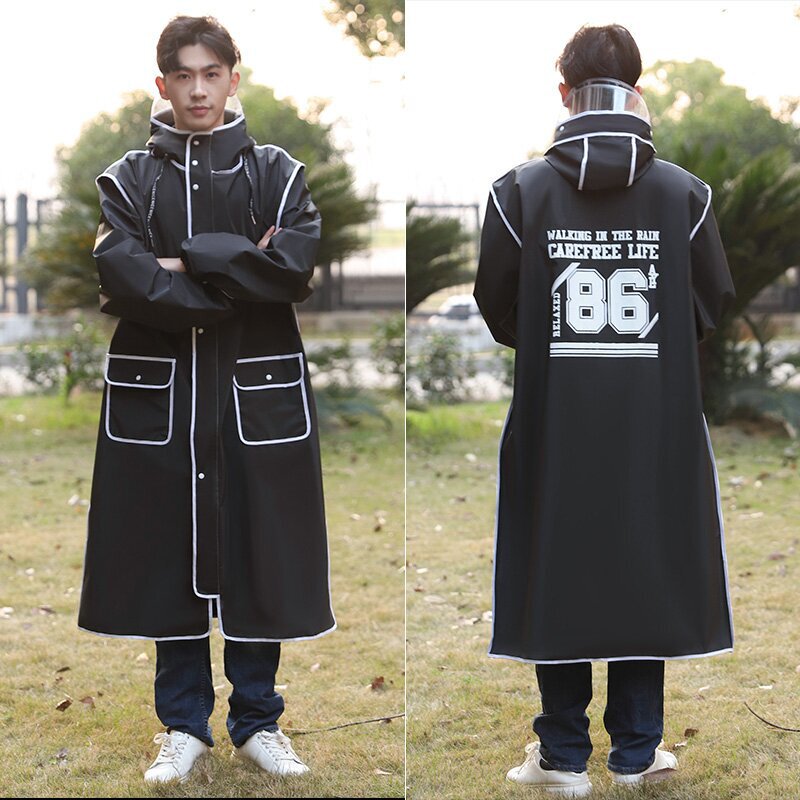 EVA Adult Raincoat Anti-explosion Rain Extra Long Thickened Raincoat Bicycle Electric Vehicle Raincoat Male and Female College Students