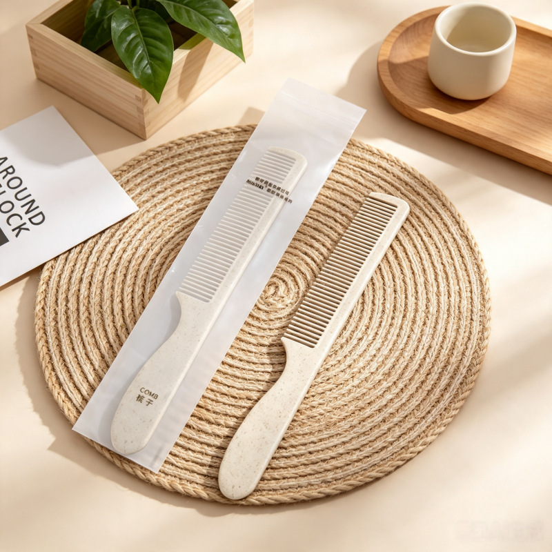 High-end hotel disposable toiletries, portable two-color long comb for guesthouses