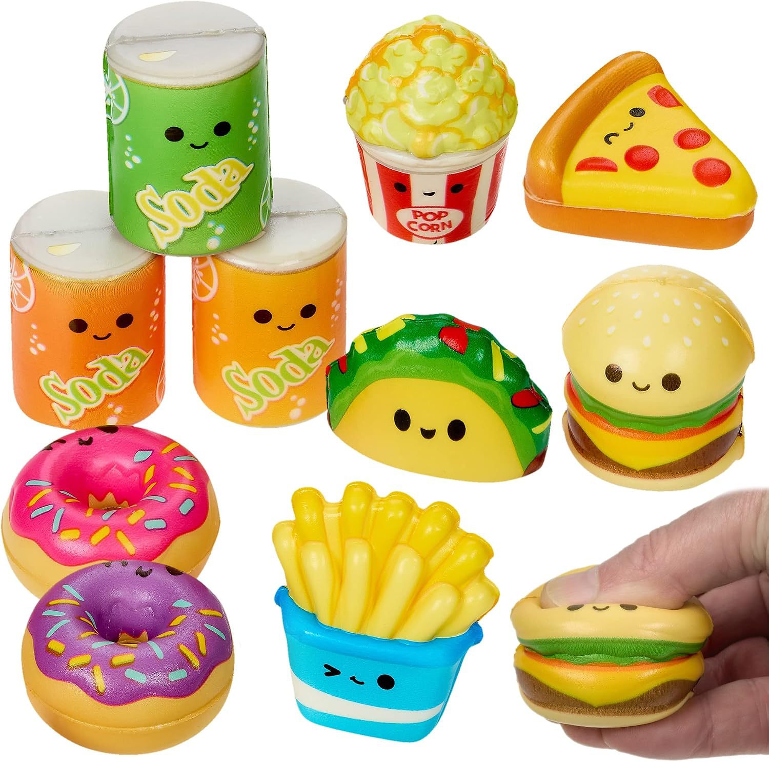 PU simulated food slow rebound popcorn fries burger donut squishy stress relief toy