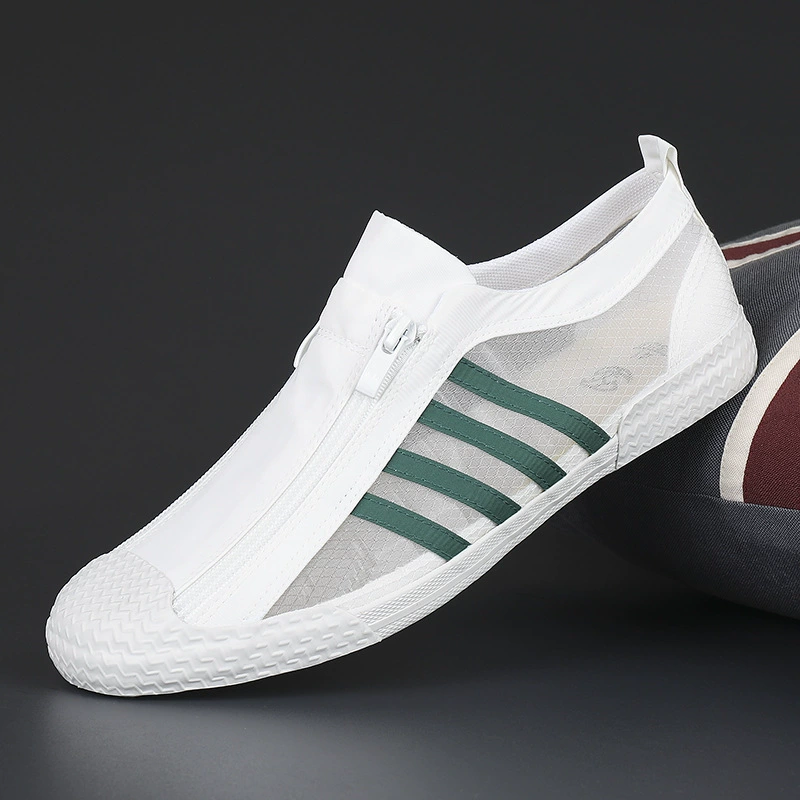 Мужская обувь 2024 Весна Новая Универсальная модная обувь мужская обувь из парусиновой ткани универсальная модная повседневная обувь в Корейском стиле обувь на молнии