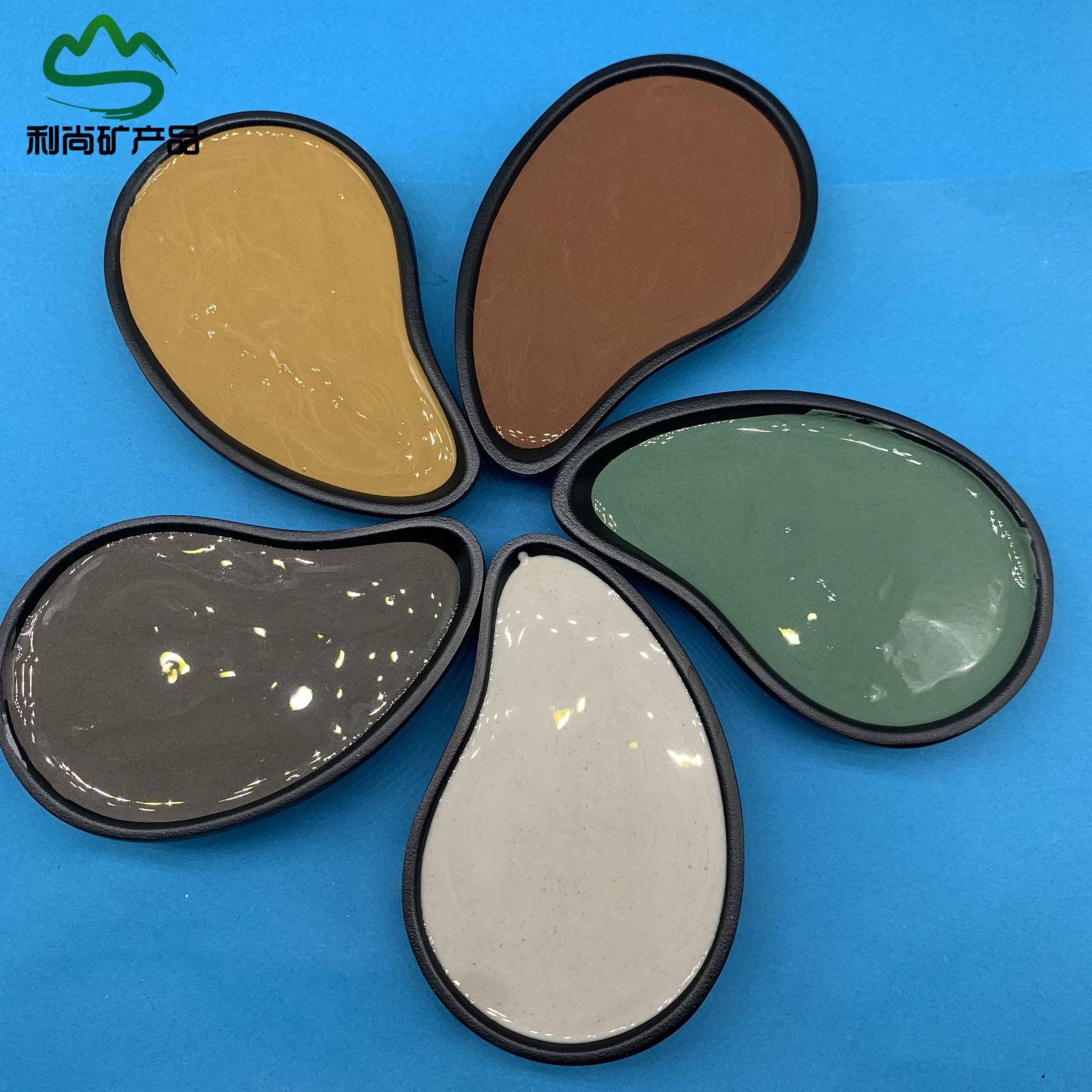 矿物泥面膜原料泥灸泥浴用火山泥原粉红黄绿黑白色粉天然