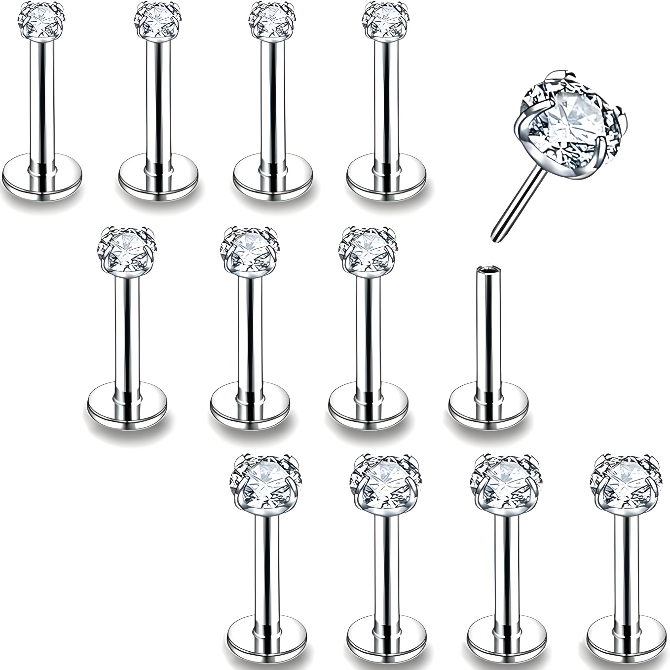 Titanium push-pin neuspiercing met zirkonia en chirurgisch staal_voghion.com