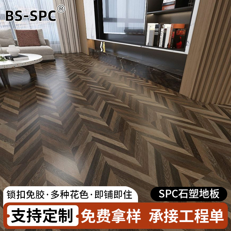 Fabricantes al por mayor 4mm SPC piso de piedra plástica dormitorio sala de estar decoración interior tipo bloqueo piso de piedra cristalina