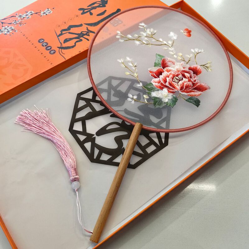 両面刺繍団扇古風扇子円扇刺繍扇子両面刺繍団扇蘇刺繍団扇漢服舞踏扇|undefined