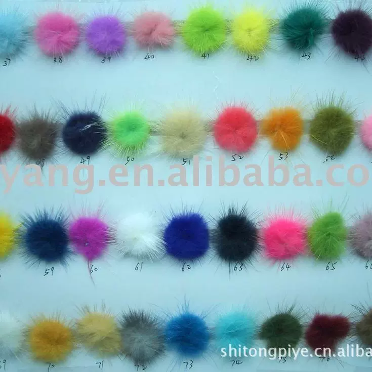 生产彩色真水貂毛毛球diy手工饰品配件秋冬服装鞋帽辅料貂毛球