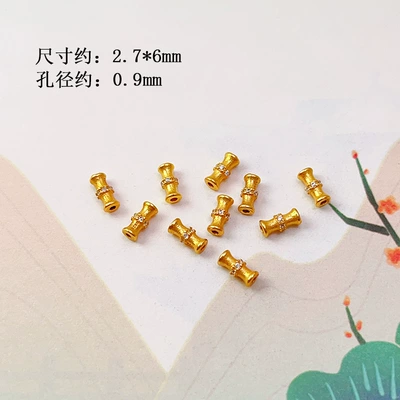 Silver Gold-Plated Brushed Spacer Beads: Zərgərlik ara hissələri - small-bamboo