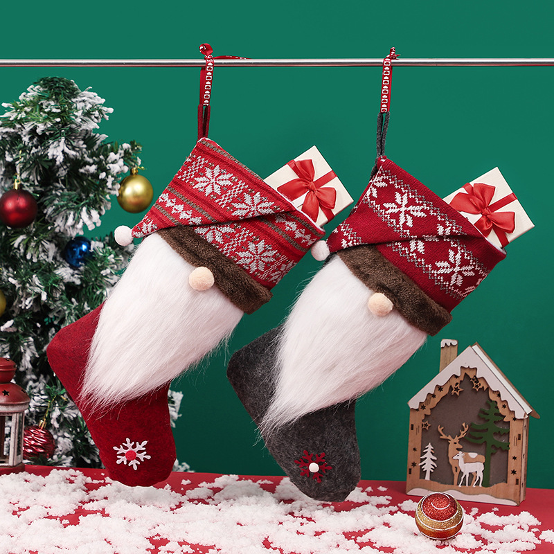 2023 New Dwarf Faceless Old Man Christmas Stocking Gift Bag Christmas Decorations Nordic Style Christmas Pendant