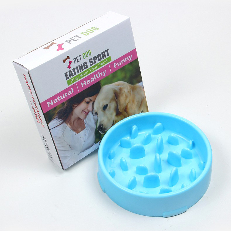 Nueva mascota tazón de comida lenta anti-estrangulamiento perro tazón gato tazón anti-golpe engrosada mascota Slow Food Bowl suministros para mascotas al por mayor