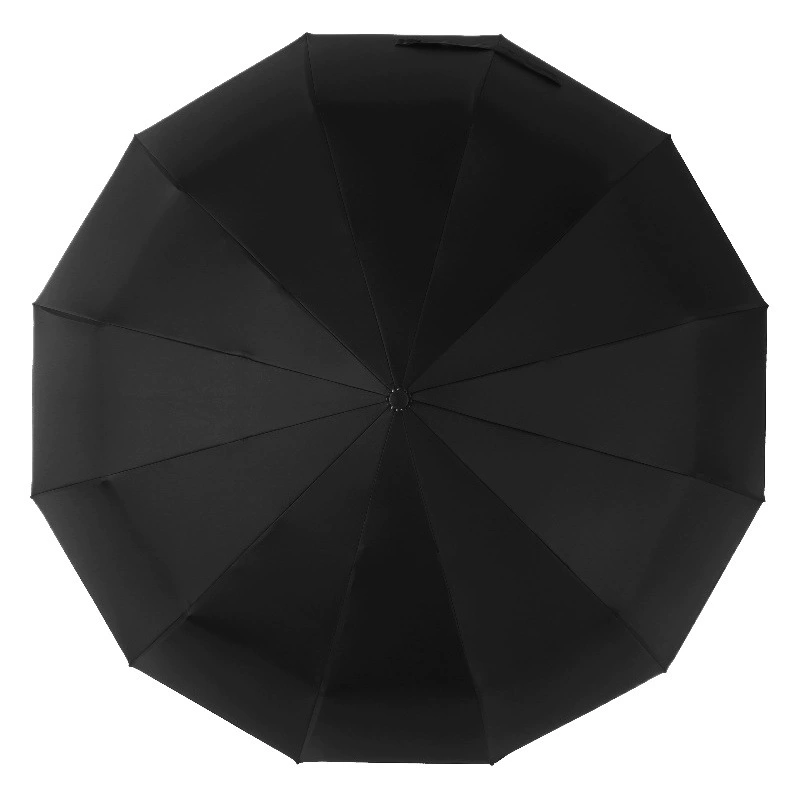 Солнцезащитный крем черный резиновый черный трехкратный рекламный Зонт с напечатанным логотипом новый творческий 12-костный автоматический бизнес-зонт
