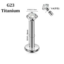 G23钛 内螺纹锆石唇钉 耳骨钉耳蜗钉平底饰品工厂批发
