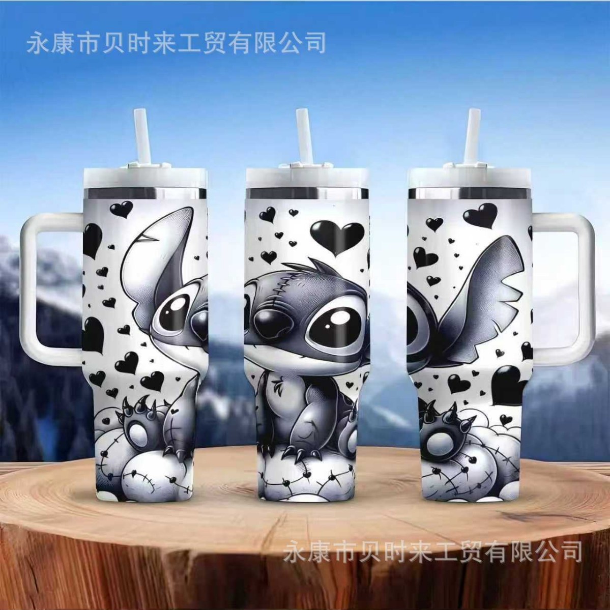 Transfronterizo Amazon 40oz Sanrio dibujos animados KT gato serie termo taza de hielo taza de café portátil con mango