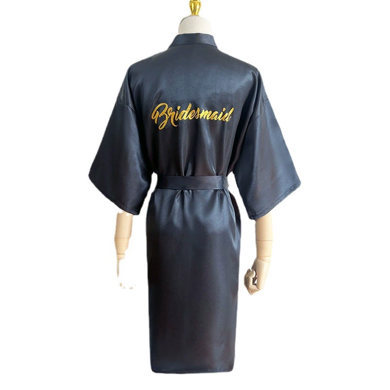 Трансграничная атласная пудра для золочения Подружки невесты Свадебный утренний халат для макияжа домашний халат женский Кардиган невесты